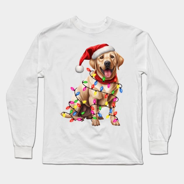 Christmas Labrador Retriever Long Sleeve T-Shirt by Chromatic Fusion Studio